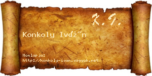 Konkoly Iván névjegykártya